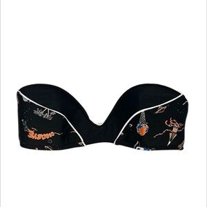 Insight Apocolypso Shima Black bandeau swim bikini top size 6